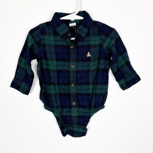 Gap Baby Plaid Bodysuit Green Size 6-12 Months